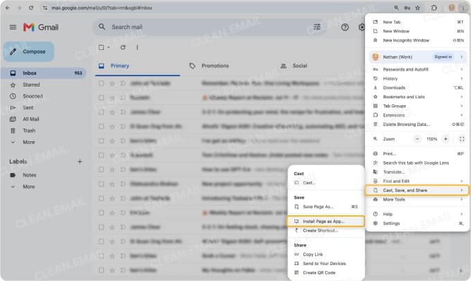 How to install Gmail from Chrome