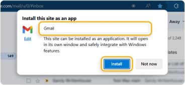 Give the app a name and click Install