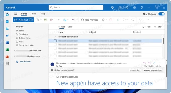 The New Outlook for Windows is the free app built into Windows 11