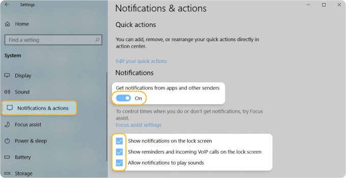 Confirm that Windows 11 allows notifications from your browser