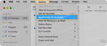 Manually Refresh Mail on Mac
