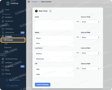 Mailtrap Contact management for importing, organizing, and personalizing contacts