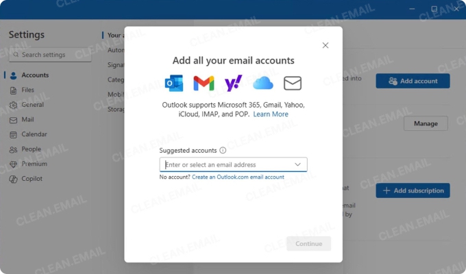 Add your first email account