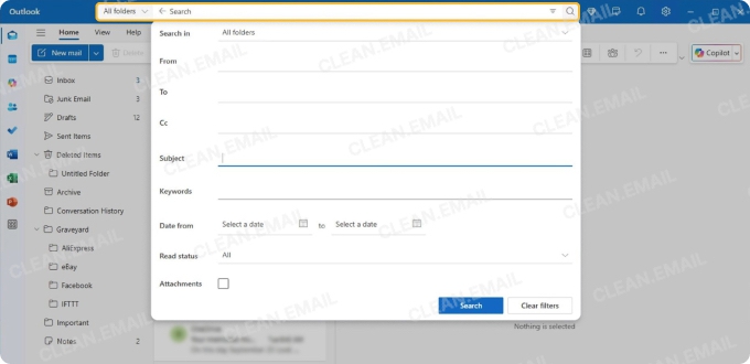 Email search and filters in New Outlook for Windows