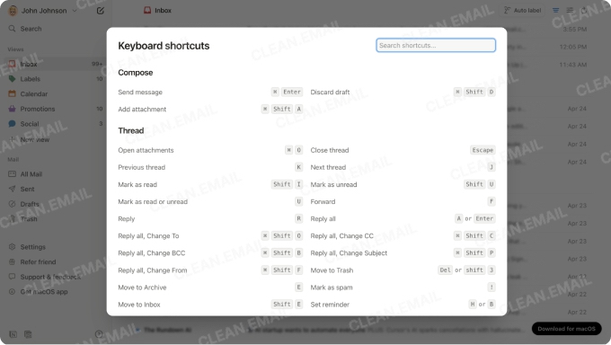 Keyboard Shortcuts in Notion Mail