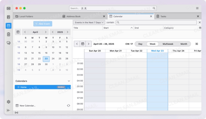 Calendar, contacts, and tasks