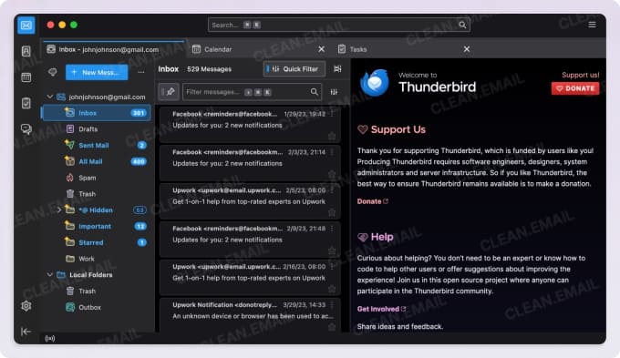 The dark mode option