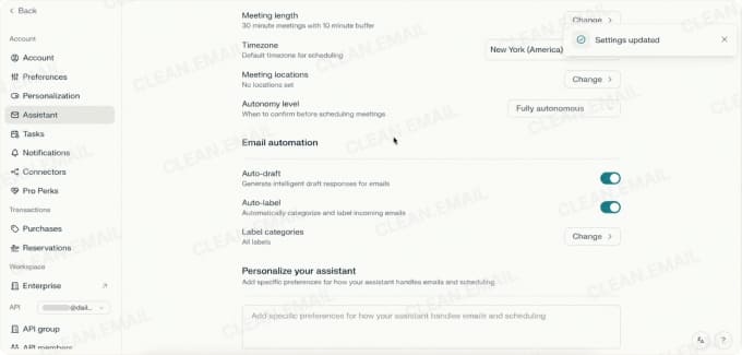 Perplexity email assistant