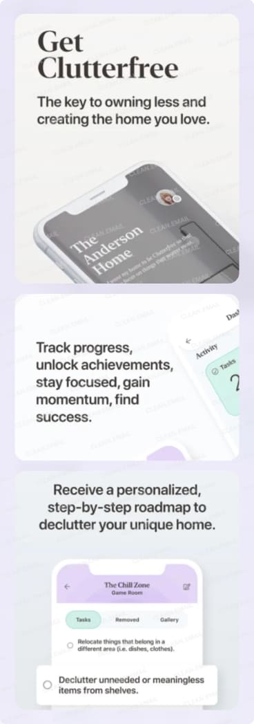 Clutterfree is a sleek task management app designed to reduce digital clutter