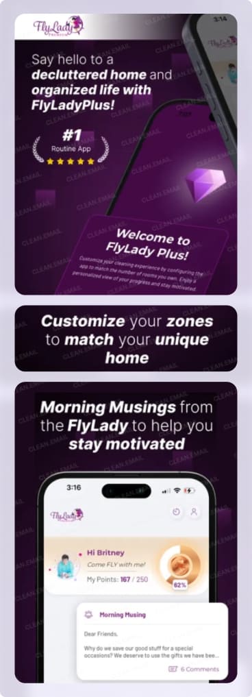 FlyLadyPlus app for decluttering and organizing tasks