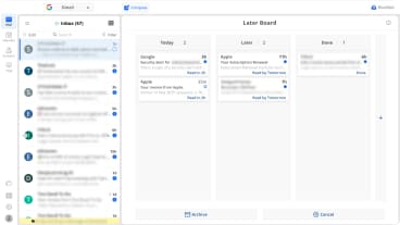 BlueMail email app with task management and inbox cleanup features