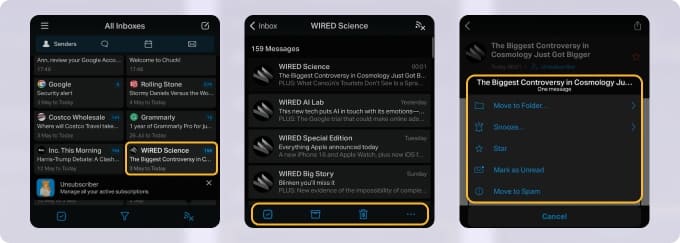 Chuck email cleanup app with quick bulk actions