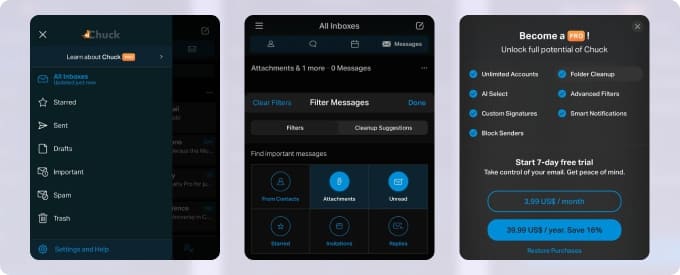 Chuck app combining multiple email inboxes in one place
