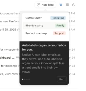 Notion Mail Gmail client with AI labels and views
