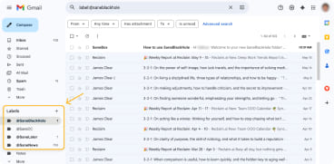 SaneBox folder system organizing different email types