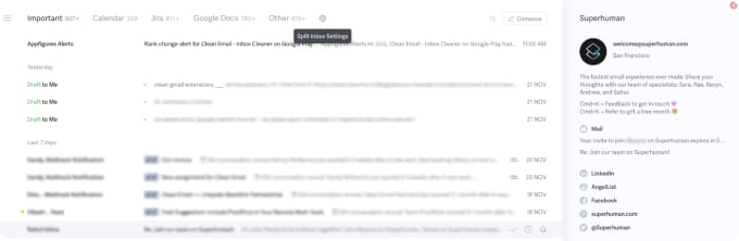 Superhuman email client with AI and smart email management features