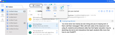 BlueMail unified inbox for multiple email accounts