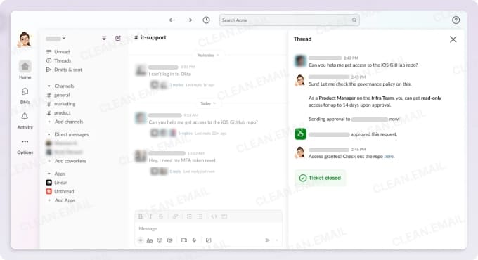 Unthread turns Slack into a support system with trackable tickets