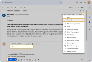 How to forward an email in Gmail