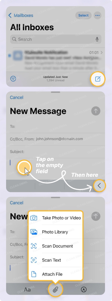 Add an Attachment in the Mail App