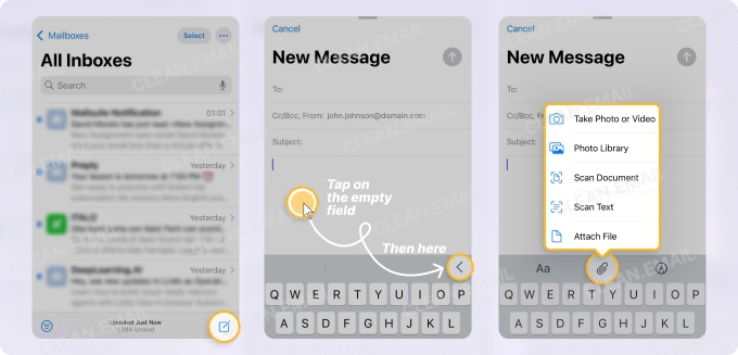 Add an Attachment in the Mail App