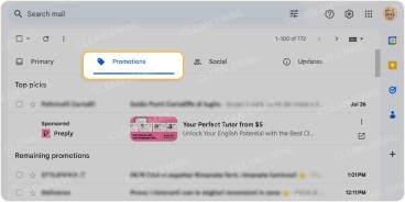 Gmail Categories for organizing emails by type