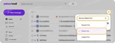 Sort Yahoo emails by age or size and bulk delete unwanted messages