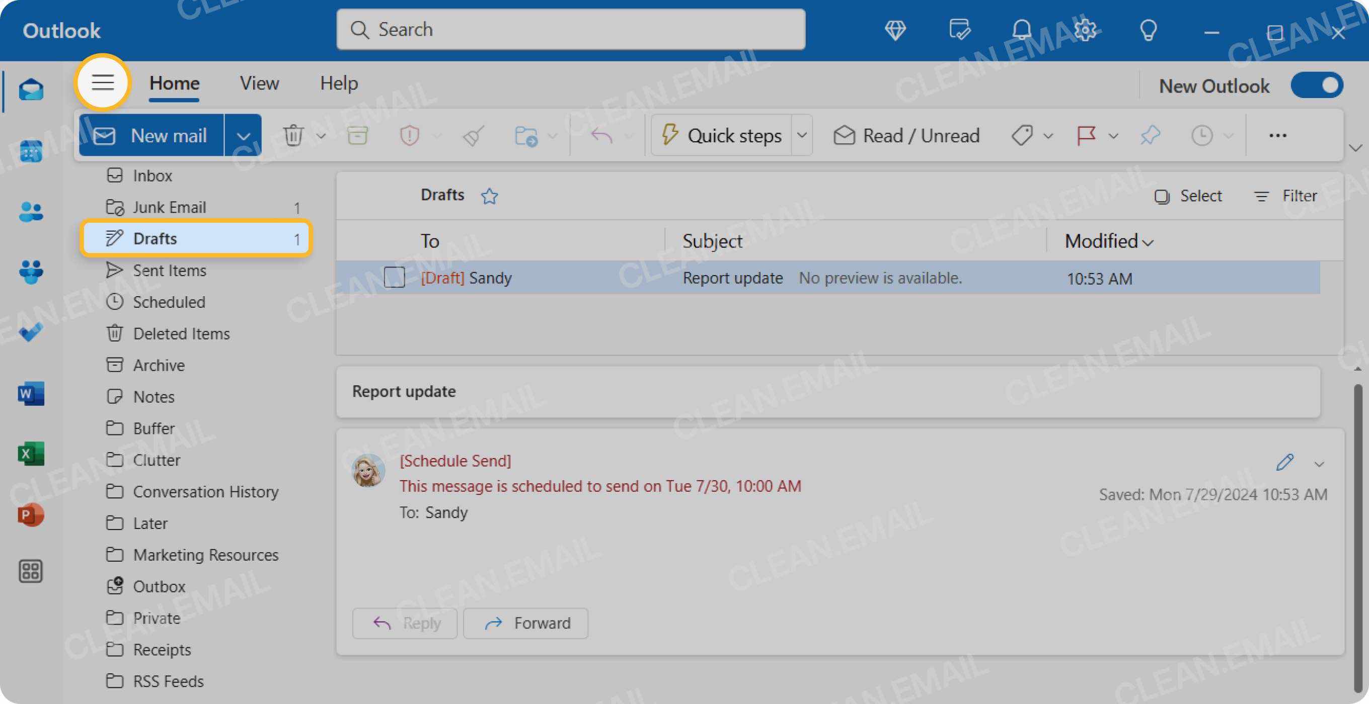 Outlook's scheduled email feature: 2026 update.