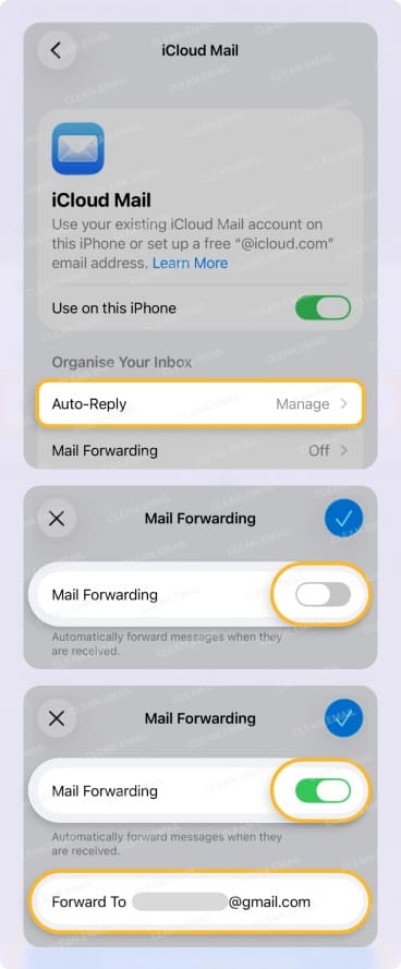 How to set up automatic forwarding on iPhone