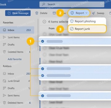 Mark Spam or Delete without opening emails