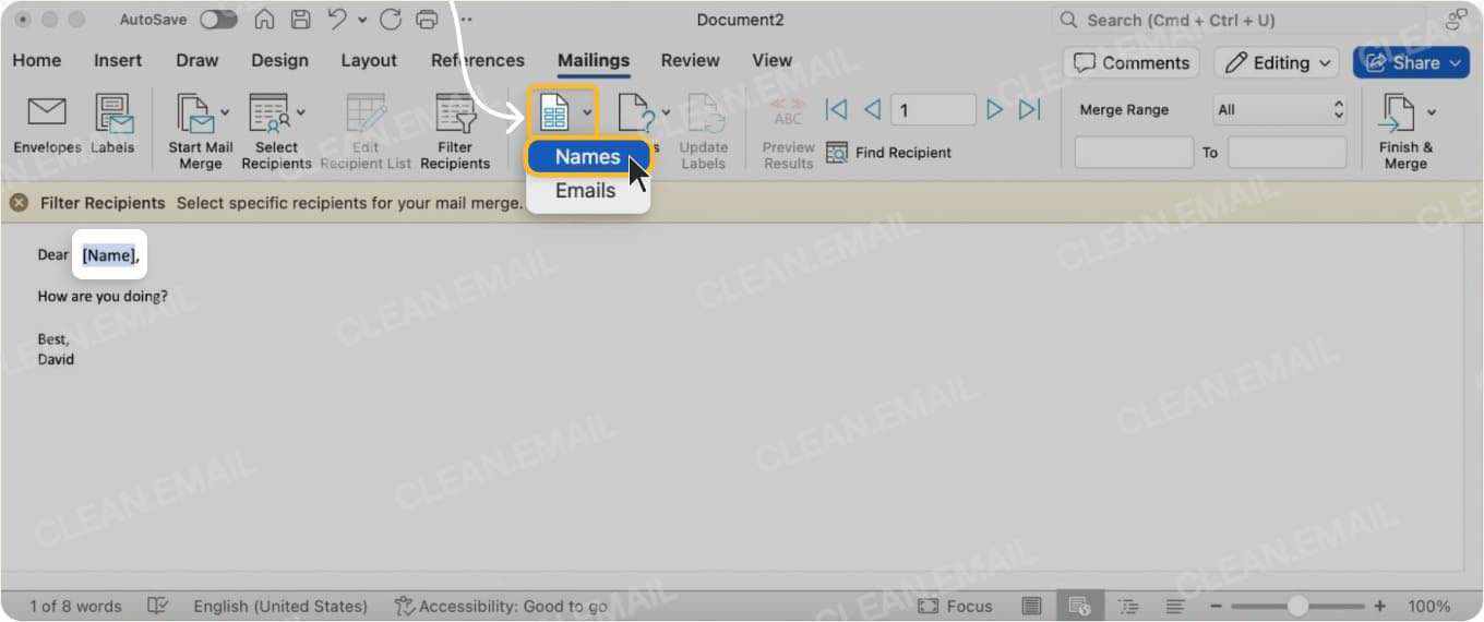 Insert and format merge fields