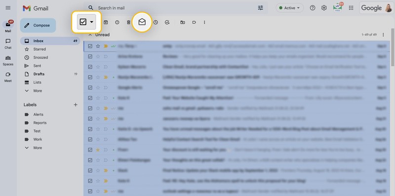 How to mark all emails as read in Gmail