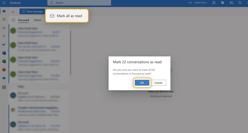 You will be asked to mark all your unread conversations as read