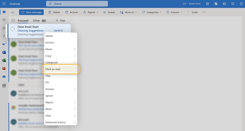 Right-click the message you want to be marked
