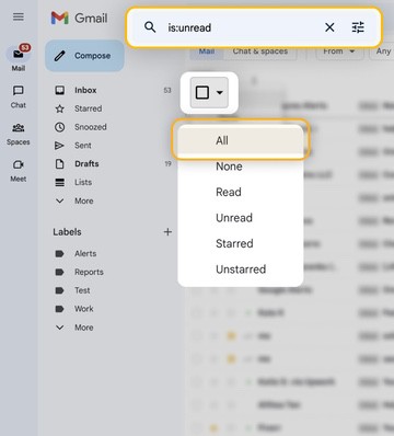How to mark all emails as read in Gmail app