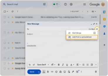 Connect a spreadsheet to Gmail to use recipient data