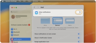 How do I stop sound alerts for emails ?
