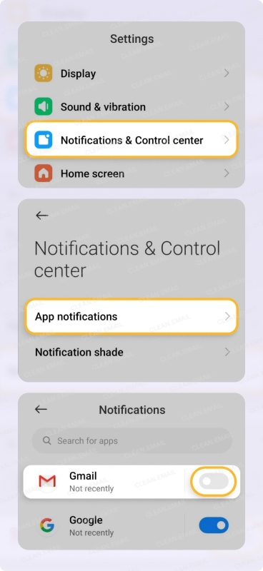 How to stop email alerts on Android