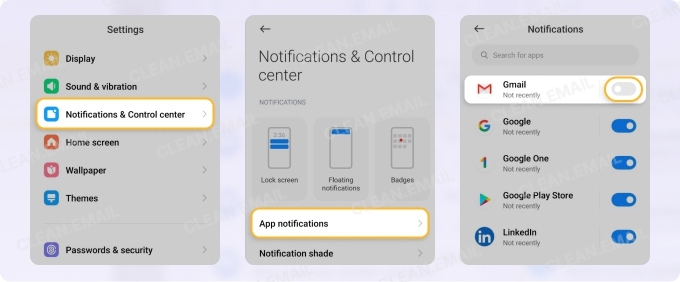 How to stop email alerts on Android