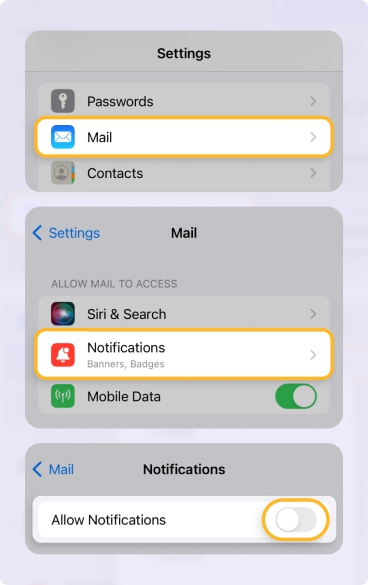 mailbird turn off notifications for some accounts