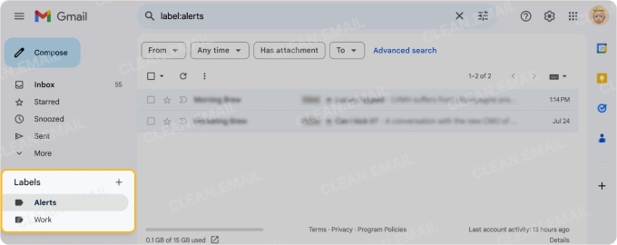 Set up Gmail labels to organize messages