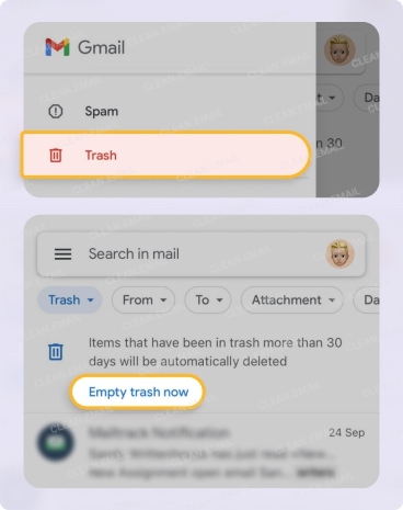 Gmail mailbox cleanup on iPhone and mobile