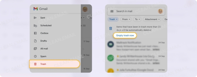 Gmail mailbox cleanup on iPhone and mobile