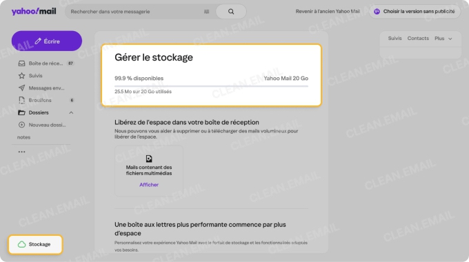 Comment vérifier votre limite de stockage Yahoo Mail