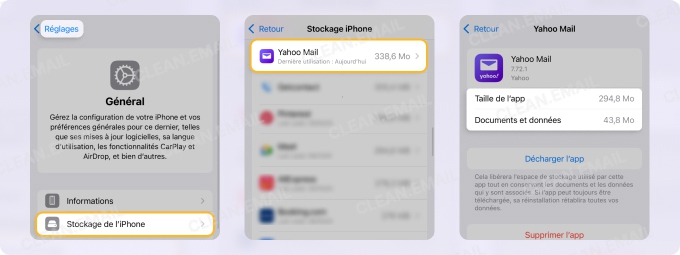 Vérifier la taille de l’app sur iOS
