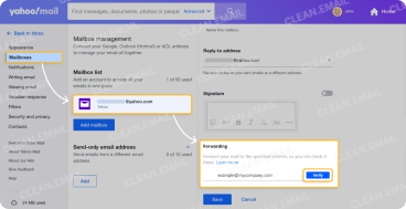 Yahoo Mail automatic forwarding