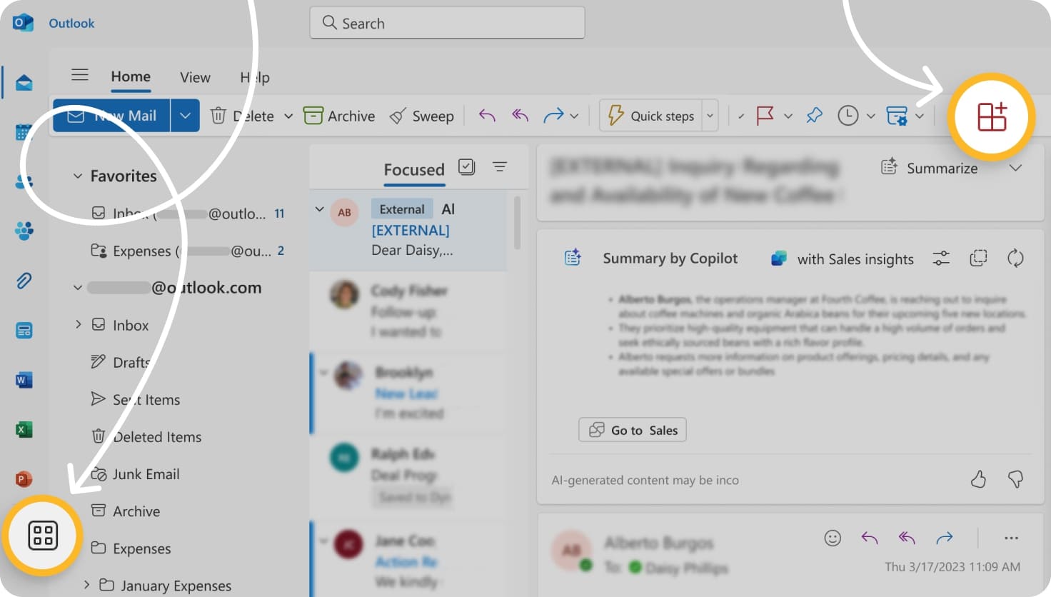 email organizer outlook ai