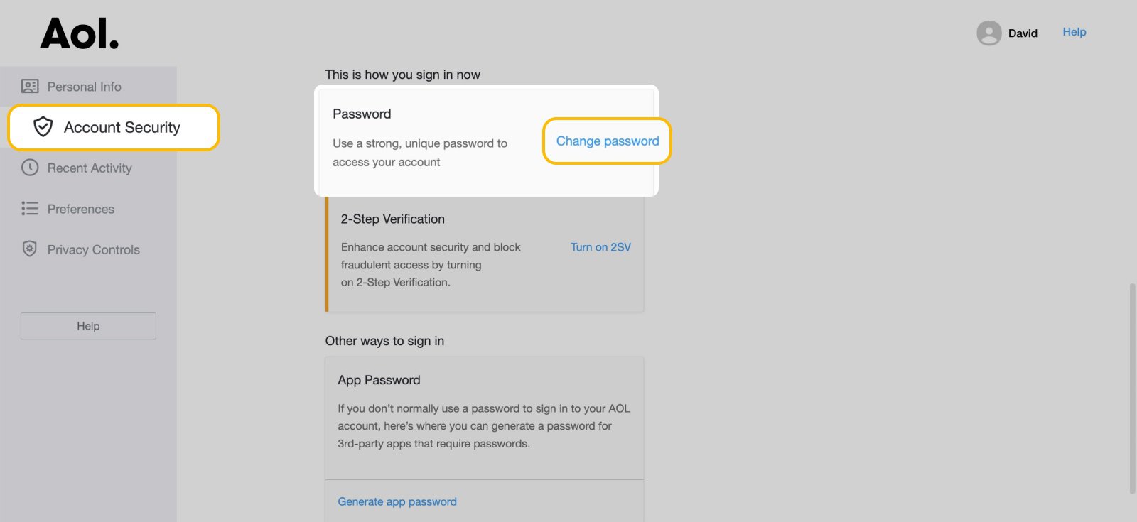 How to Change Your AOL Password | Clean Email