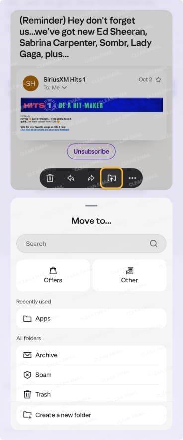How to move emails to folders in Yahoo Mail on Android