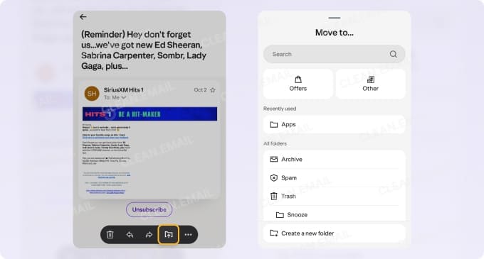 How to move emails to folders in Yahoo Mail on Android